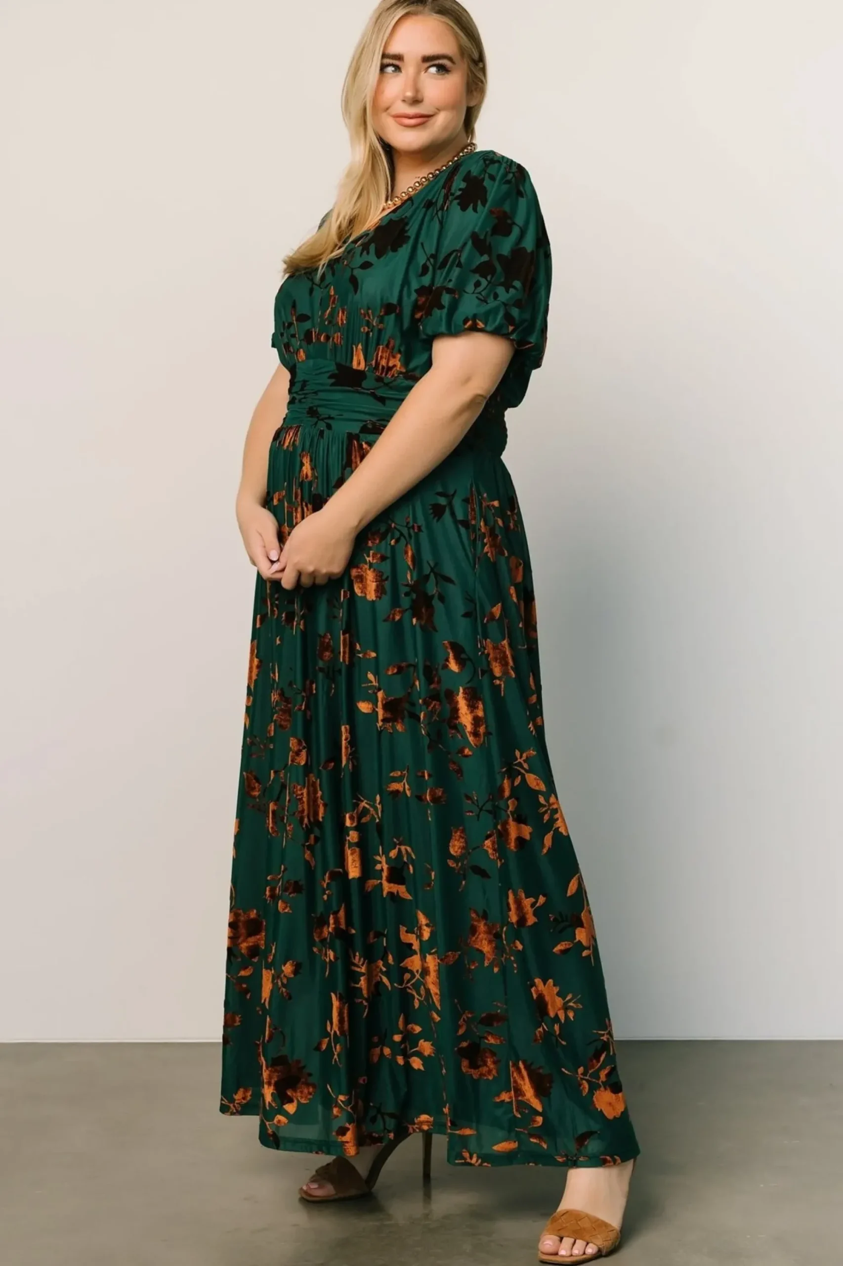 Online Baltic Born Leslie Velvet Maxi Dress | Bronze + Jade