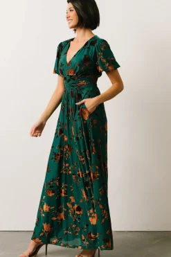 Online Baltic Born Leslie Velvet Maxi Dress | Bronze + Jade