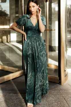 Fashion Baltic Born Leslie Velvet Maxi Dress | Emerald