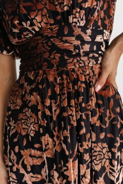 Fashion Baltic Born Leslie Velvet Maxi Dress | Black + Bronze