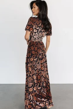 Fashion Baltic Born Leslie Velvet Maxi Dress | Black + Bronze