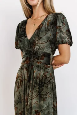 Hot Baltic Born Leslie Velvet Maxi Dress | Green + Copper