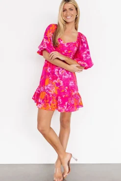 Outlet Baltic Born Levy Sweetheart Mini Dress | Fuchsia Multi