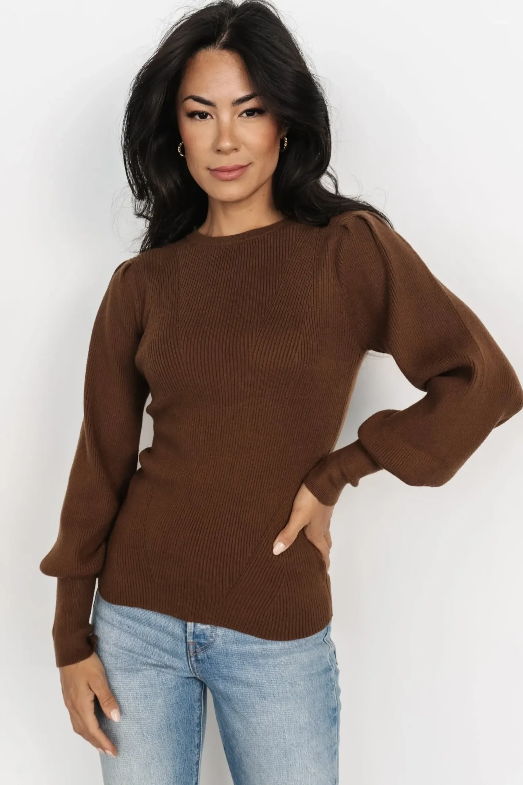 Discount Baltic Born Lilou Rib Knit Sweater | Brown