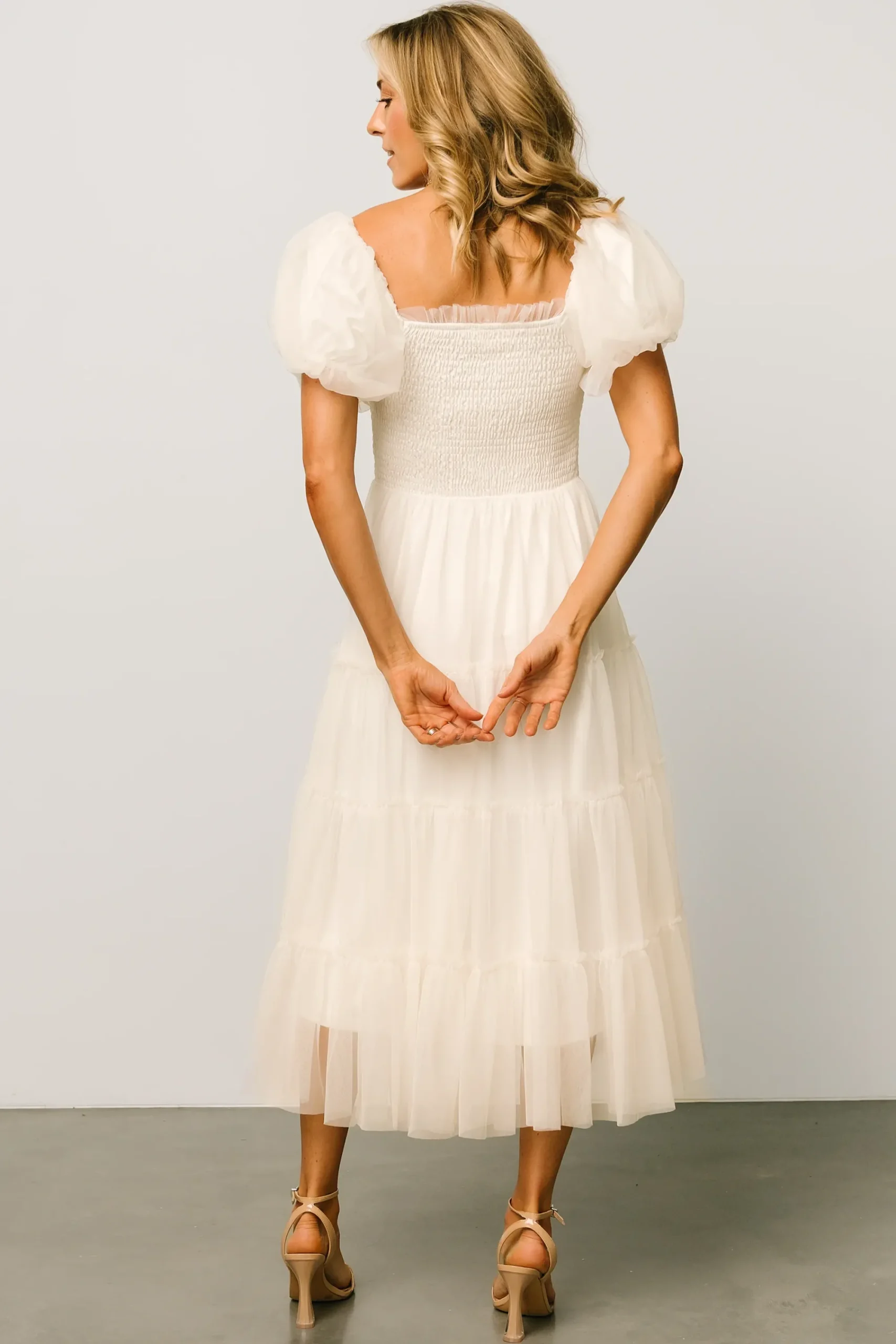 Fashion Baltic Born Liv Tulle Midi Dress | Cream