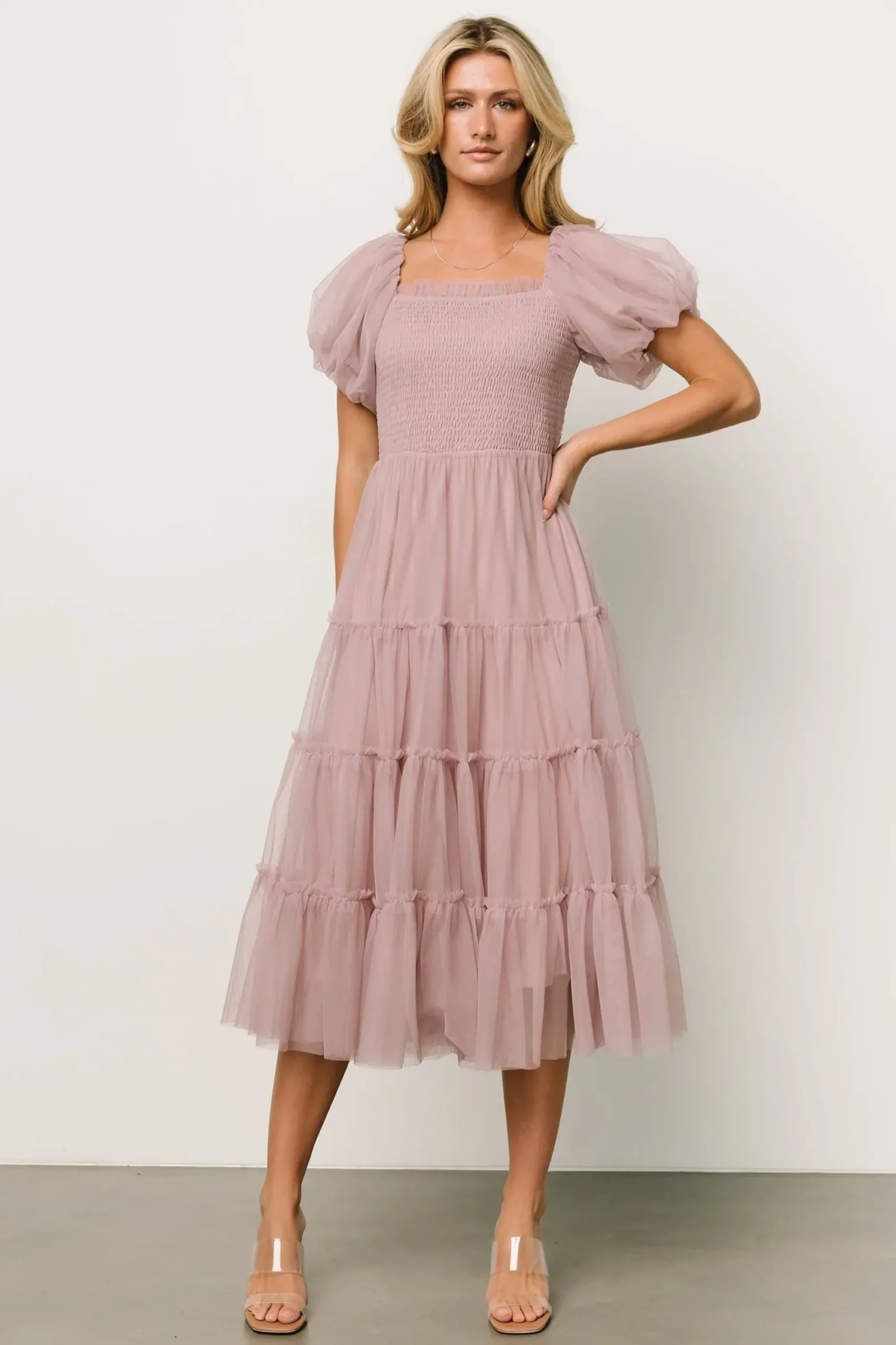 Sale Baltic Born Liv Tulle Midi Dress | Dusty Lilac