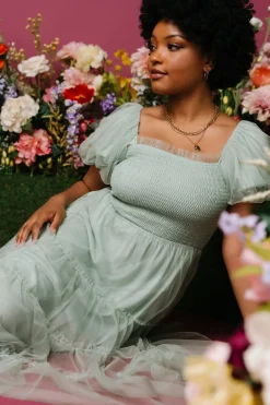 Discount Baltic Born Liv Tulle Midi Dress | Light Green