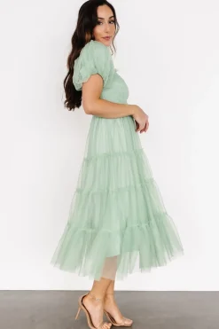 Discount Baltic Born Liv Tulle Midi Dress | Light Green