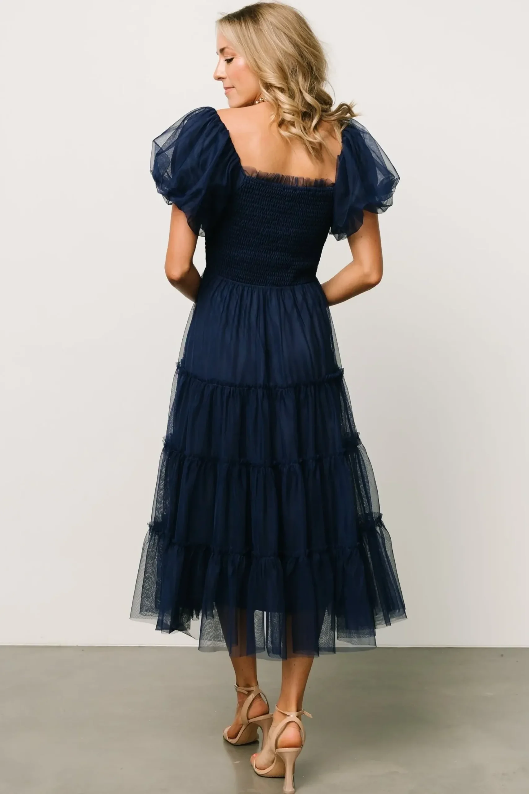 New Baltic Born Liv Tulle Midi Dress | Navy