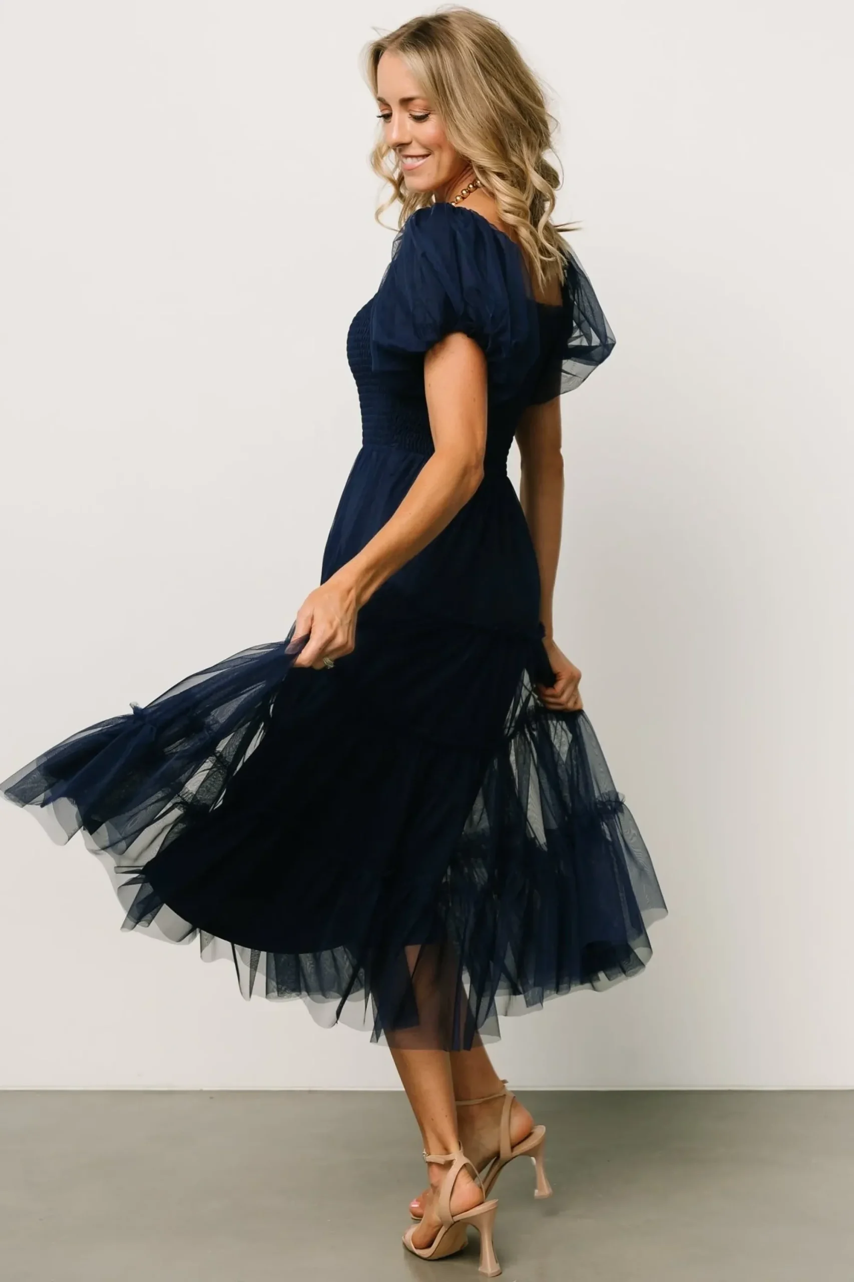 New Baltic Born Liv Tulle Midi Dress | Navy
