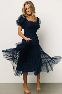 New Baltic Born Liv Tulle Midi Dress | Navy