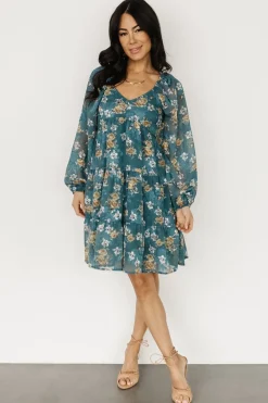 Sale Baltic Born Lombard Tiered Dress | Blue + Gold