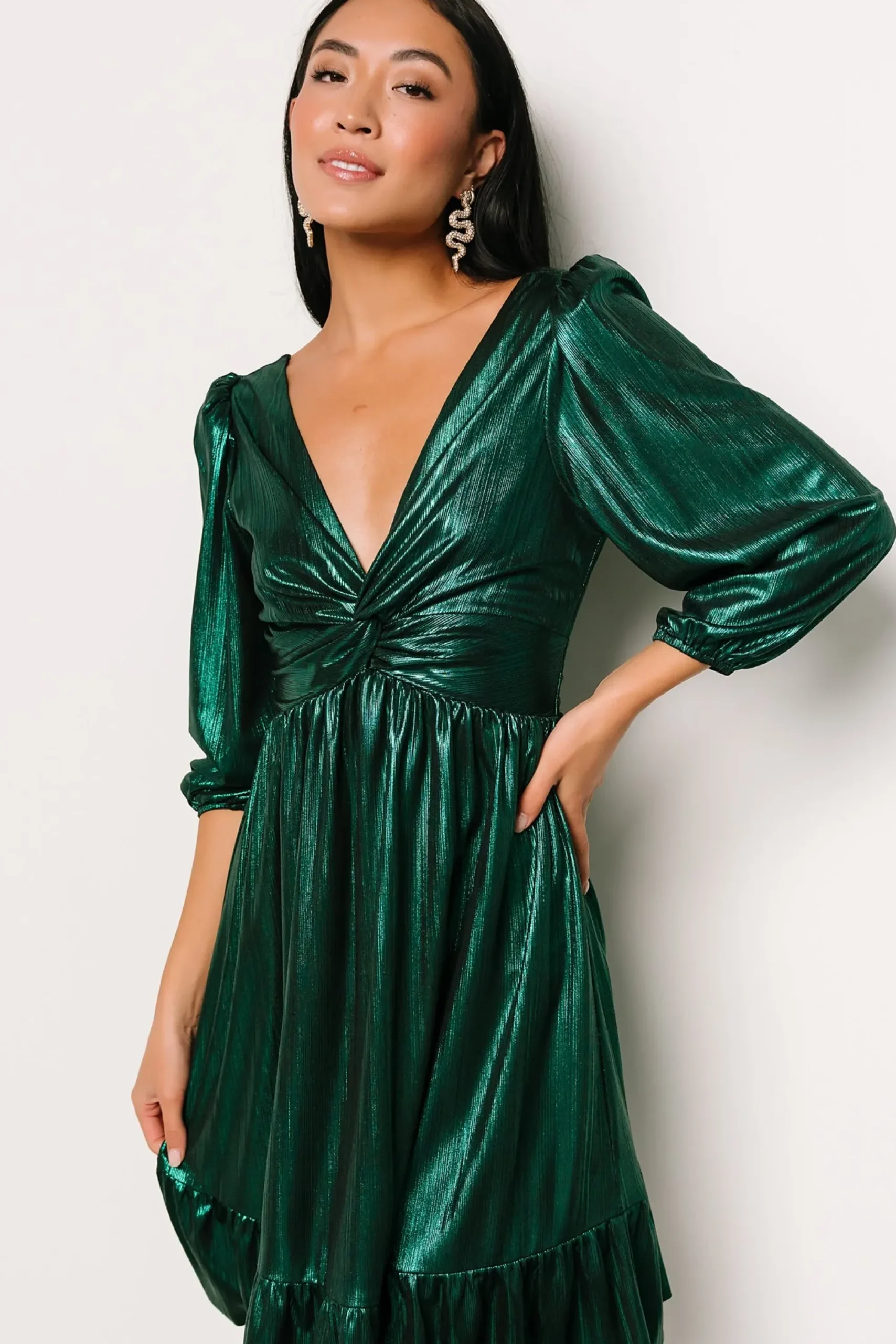 Sale Baltic Born Louvre Metallic Dress | Emerald