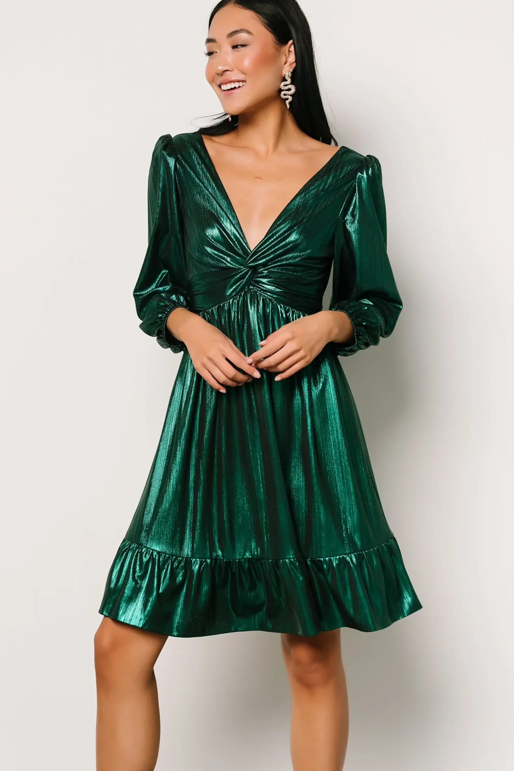Sale Baltic Born Louvre Metallic Dress | Emerald
