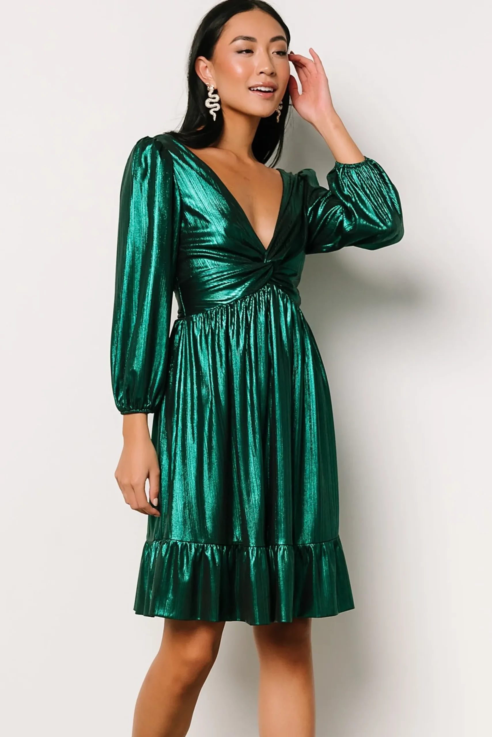 Sale Baltic Born Louvre Metallic Dress | Emerald