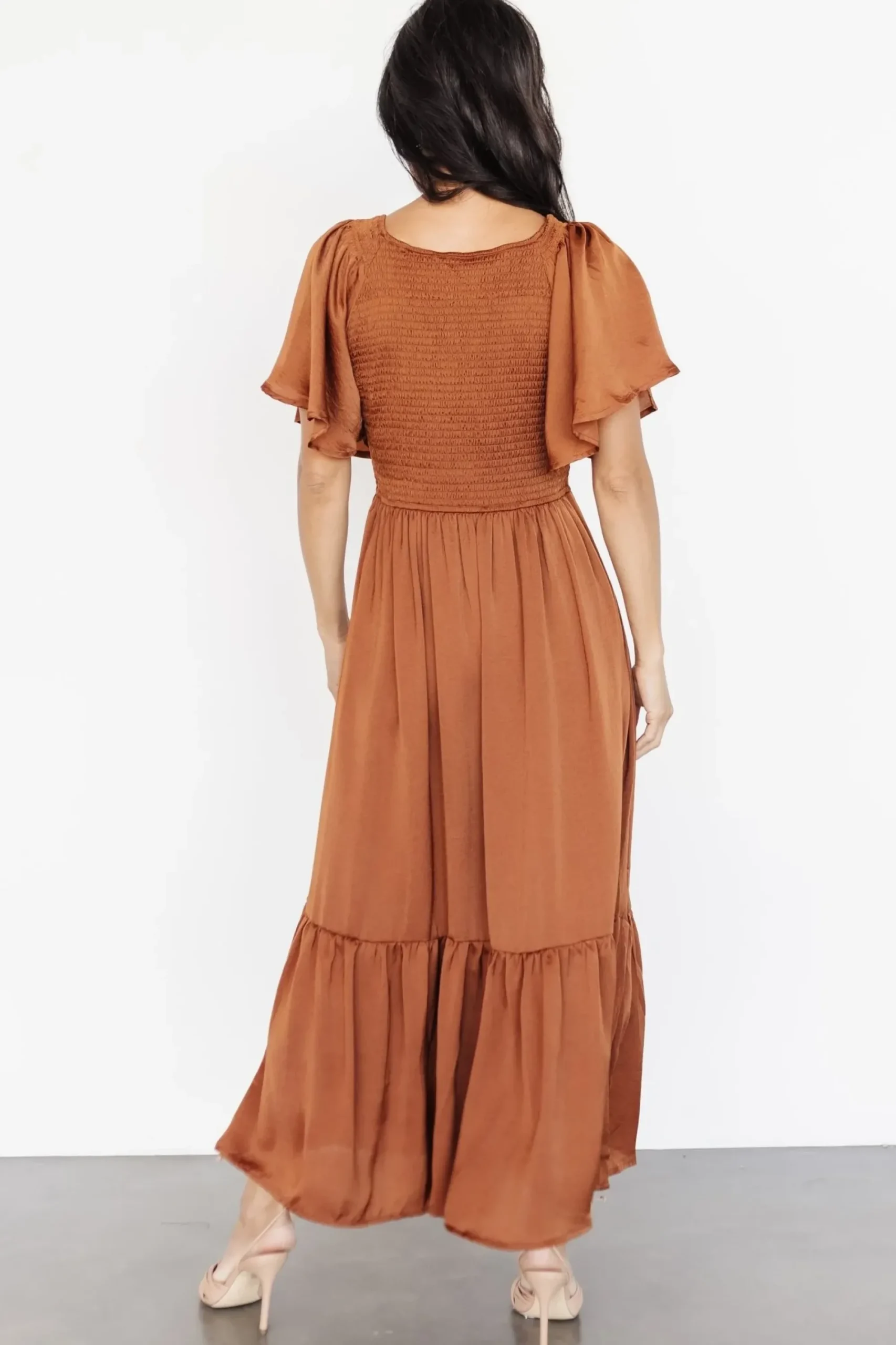 Hot Baltic Born Lovell Smocked Midi Dress | Dark Copper