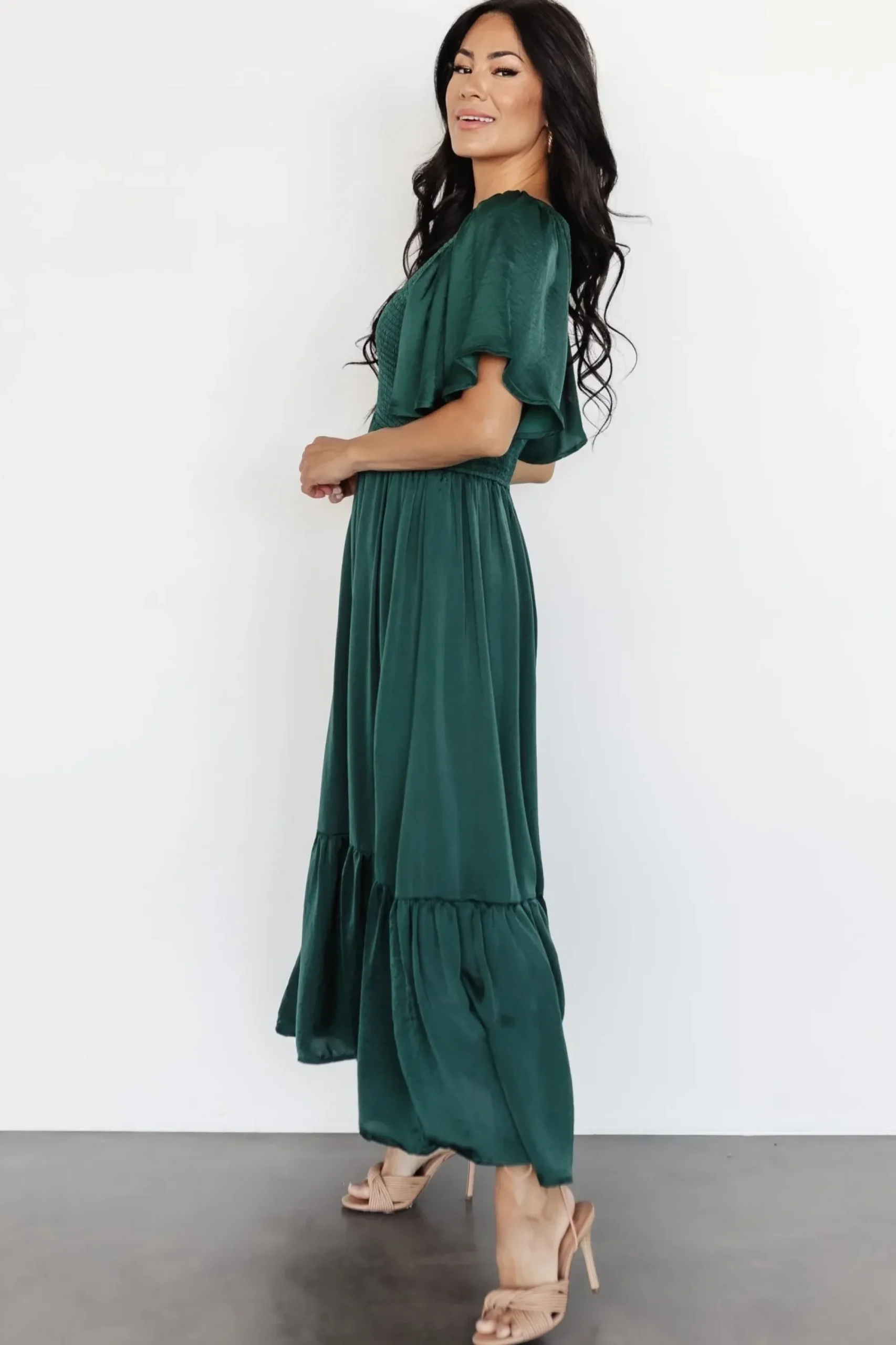 Hot Baltic Born Lovell Smocked Midi Dress | Emerald