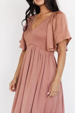 Best Baltic Born Lovell Smocked Midi Dress | Dark Mauve