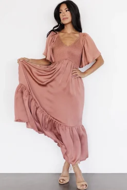 Best Baltic Born Lovell Smocked Midi Dress | Dark Mauve