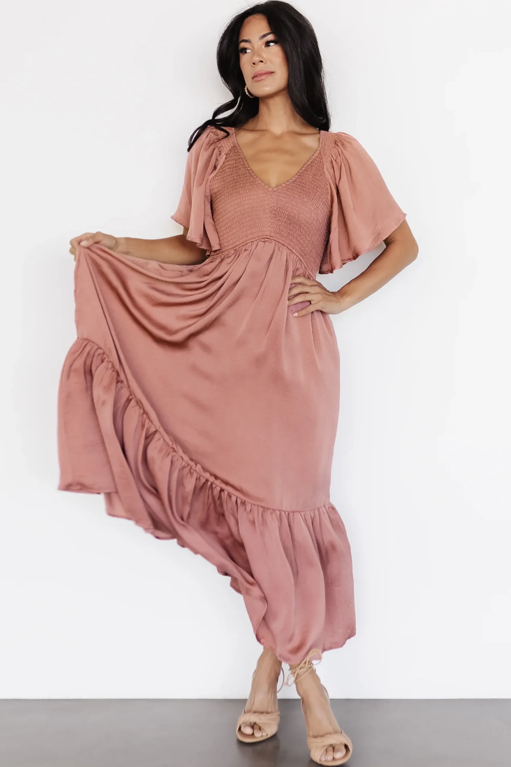 Best Baltic Born Lovell Smocked Midi Dress | Dark Mauve