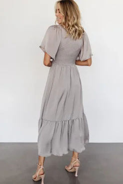 New Baltic Born Lovell Smocked Midi Dress | Vintage Gray