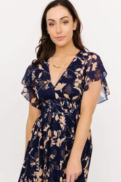 Discount Baltic Born Lynlee Metallic Maxi Dress | Navy