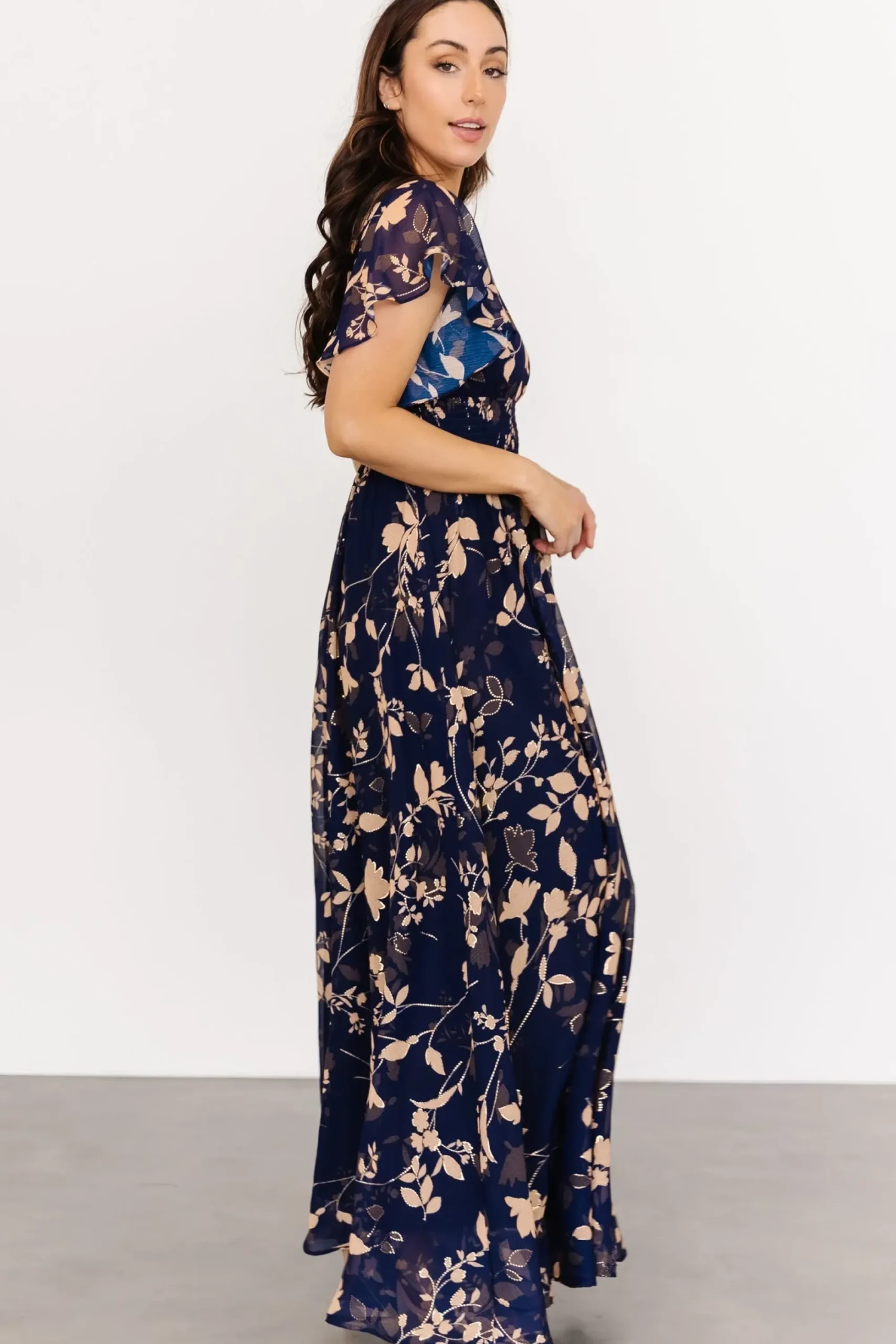 Discount Baltic Born Lynlee Metallic Maxi Dress | Navy