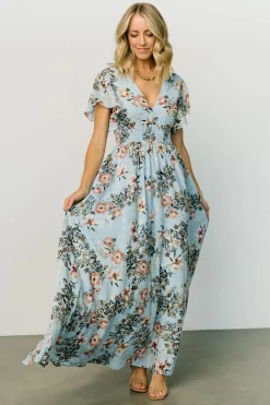 Outlet Baltic Born Lynlee Metallic Maxi Dress | Light Blue