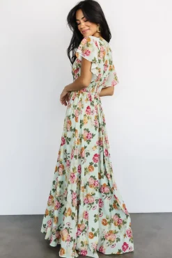 Clearance Baltic Born Lynlee Metallic Maxi Dress | Sage + Pink