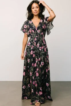 Hot Baltic Born Lynlee Metallic Maxi Dress | Dark Blue + Pink