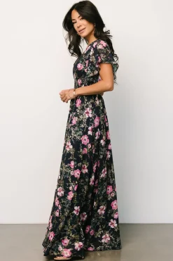 Hot Baltic Born Lynlee Metallic Maxi Dress | Dark Blue + Pink