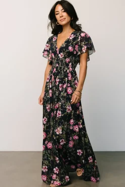 Hot Baltic Born Lynlee Metallic Maxi Dress | Dark Blue + Pink