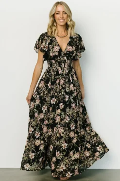 New Baltic Born Lynlee Metallic Maxi Dress | Black + Mauve