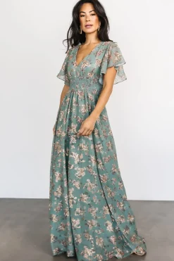 Fashion Baltic Born Lynlee Metallic Maxi Dress | Eucalyptus