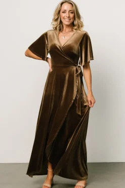 Best Baltic Born Maella Velvet Wrap Dress | Brushed Bronze