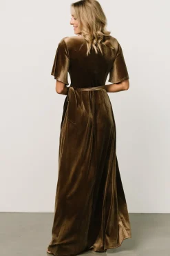 Best Baltic Born Maella Velvet Wrap Dress | Brushed Bronze