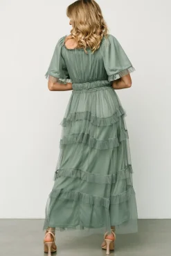 Clearance Baltic Born Magdalena Tulle Maxi Dress | Eucalyptus