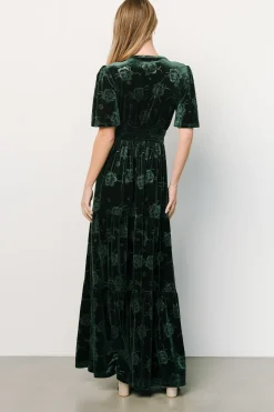 Outlet Baltic Born Magliato Embossed Velvet Maxi Dress | Green