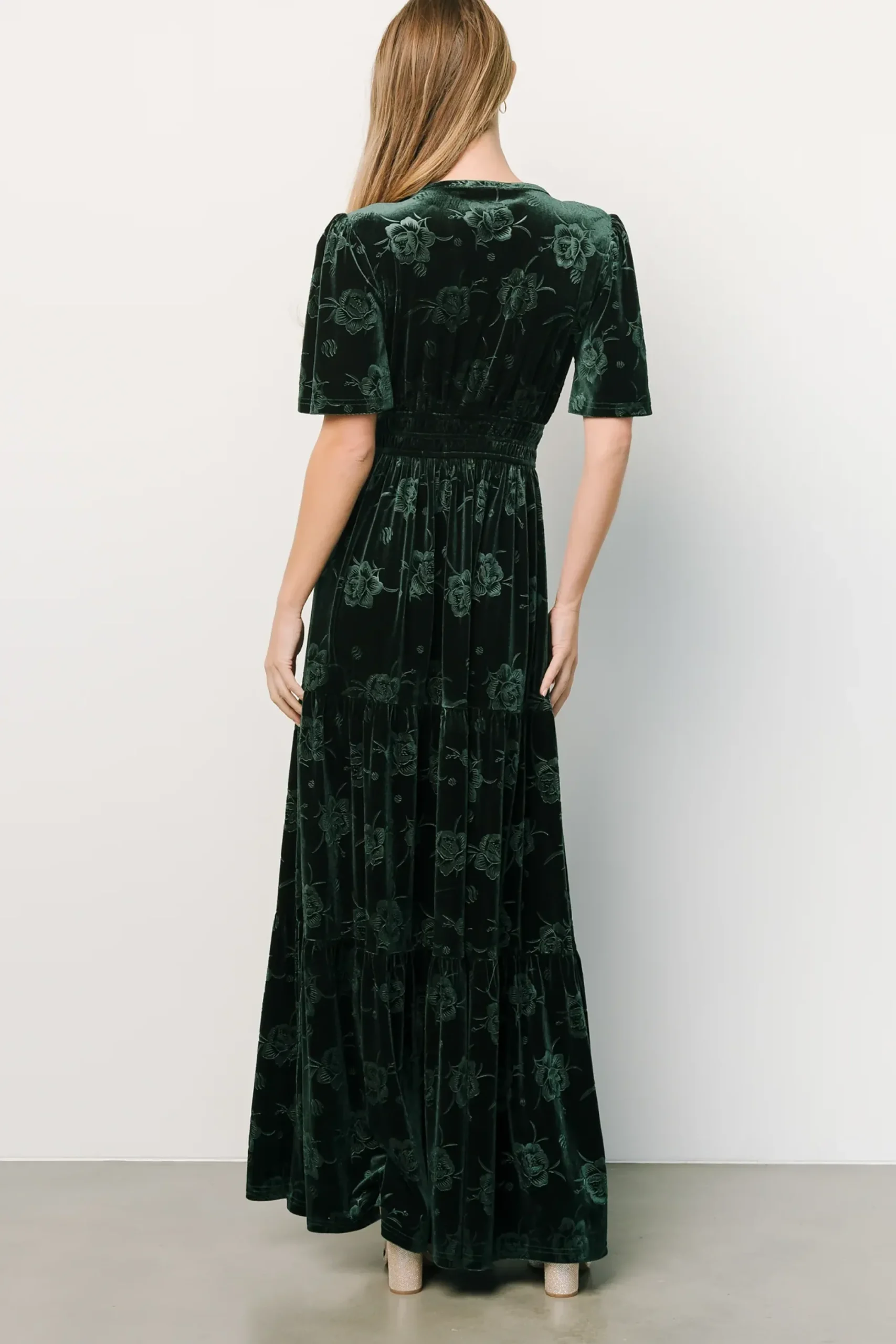 Outlet Baltic Born Magliato Embossed Velvet Maxi Dress | Green
