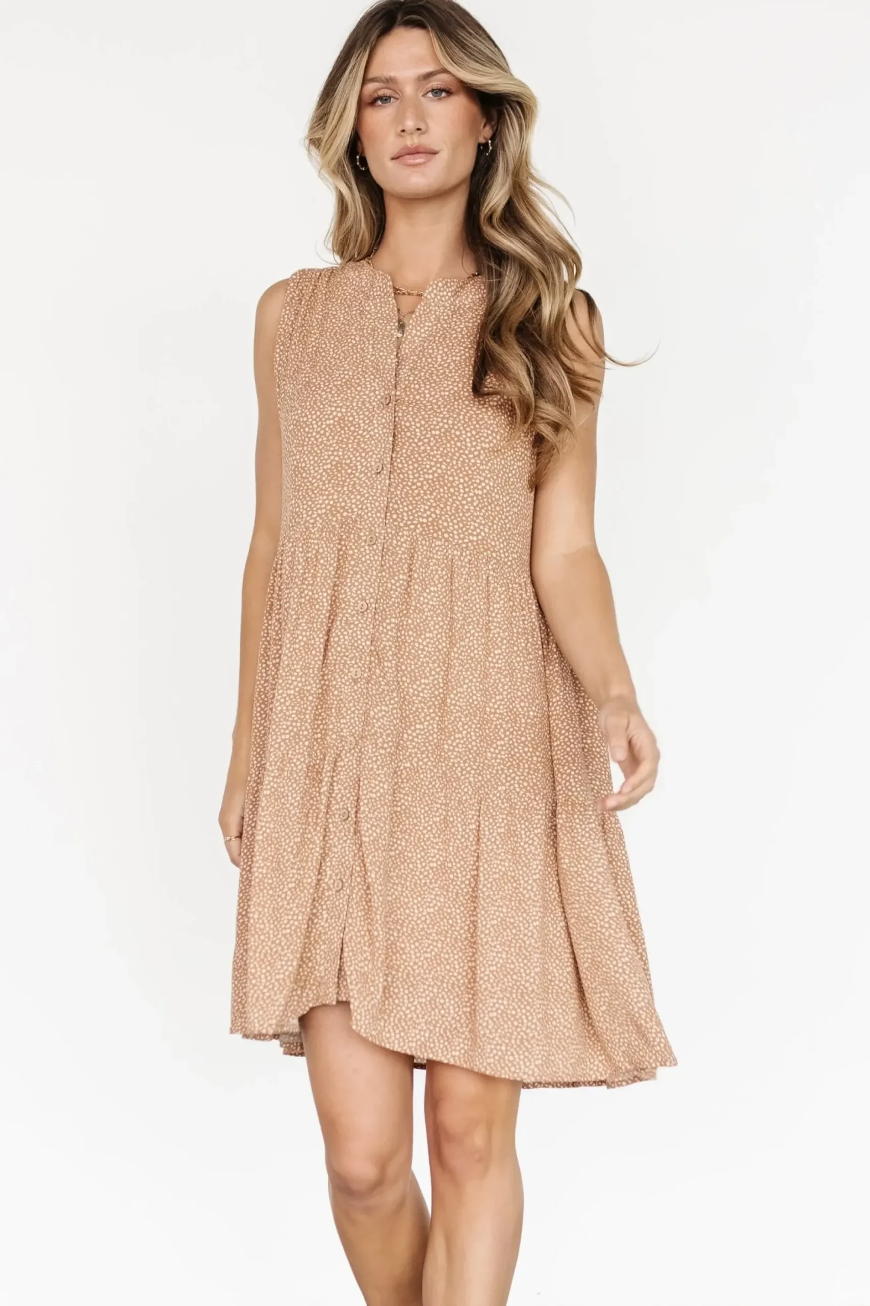 Outlet Baltic Born Malone Button Down Short Dress | Camel