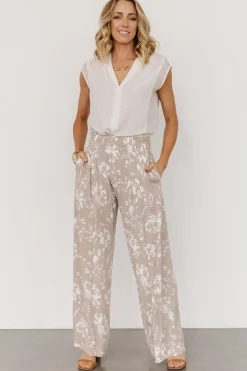 Fashion Baltic Born Malta Smocked Waist Pants | Sand + White