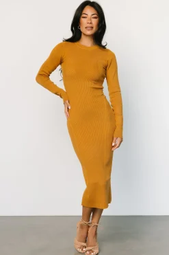 Fashion Baltic Born Manhattan Ribbed Sweater Dress | Camel