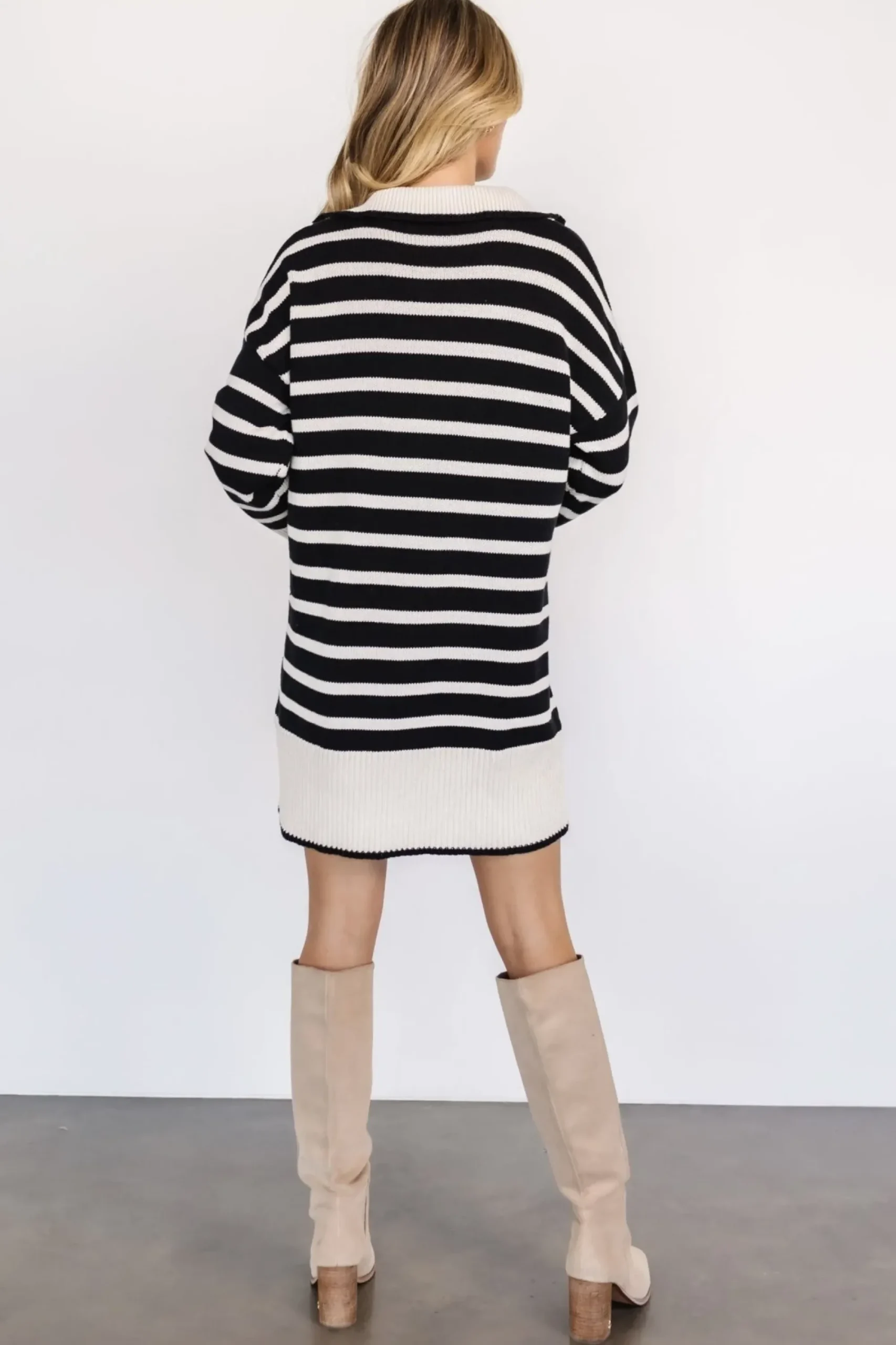 Clearance Baltic Born Manon Sweater Dress | Ivory + Black