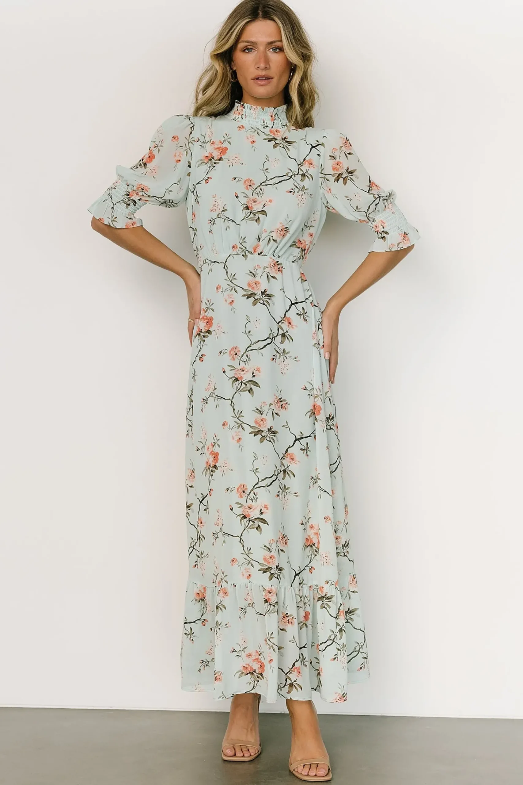 Outlet Baltic Born Marie Mock Neck Maxi Dress | Sage Floral