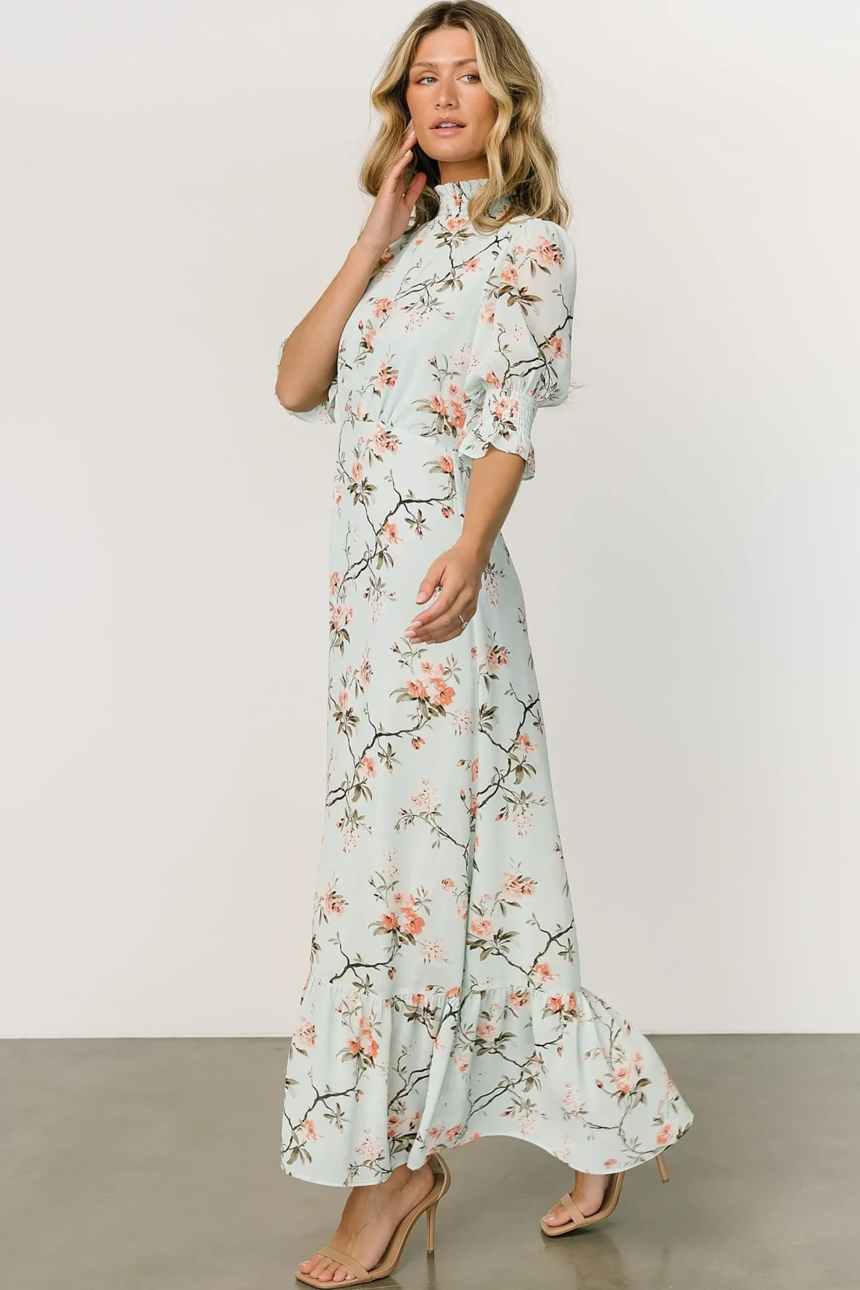 Outlet Baltic Born Marie Mock Neck Maxi Dress | Sage Floral