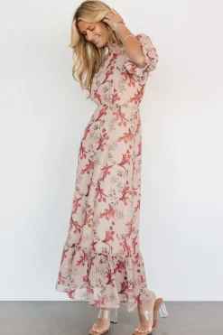 Outlet Baltic Born Marie Mock Neck Maxi Dress | Blush Floral