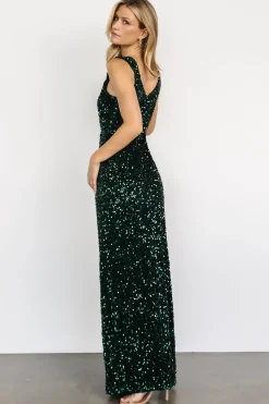New Baltic Born Marilyn Sequin Maxi Gown | Emerald