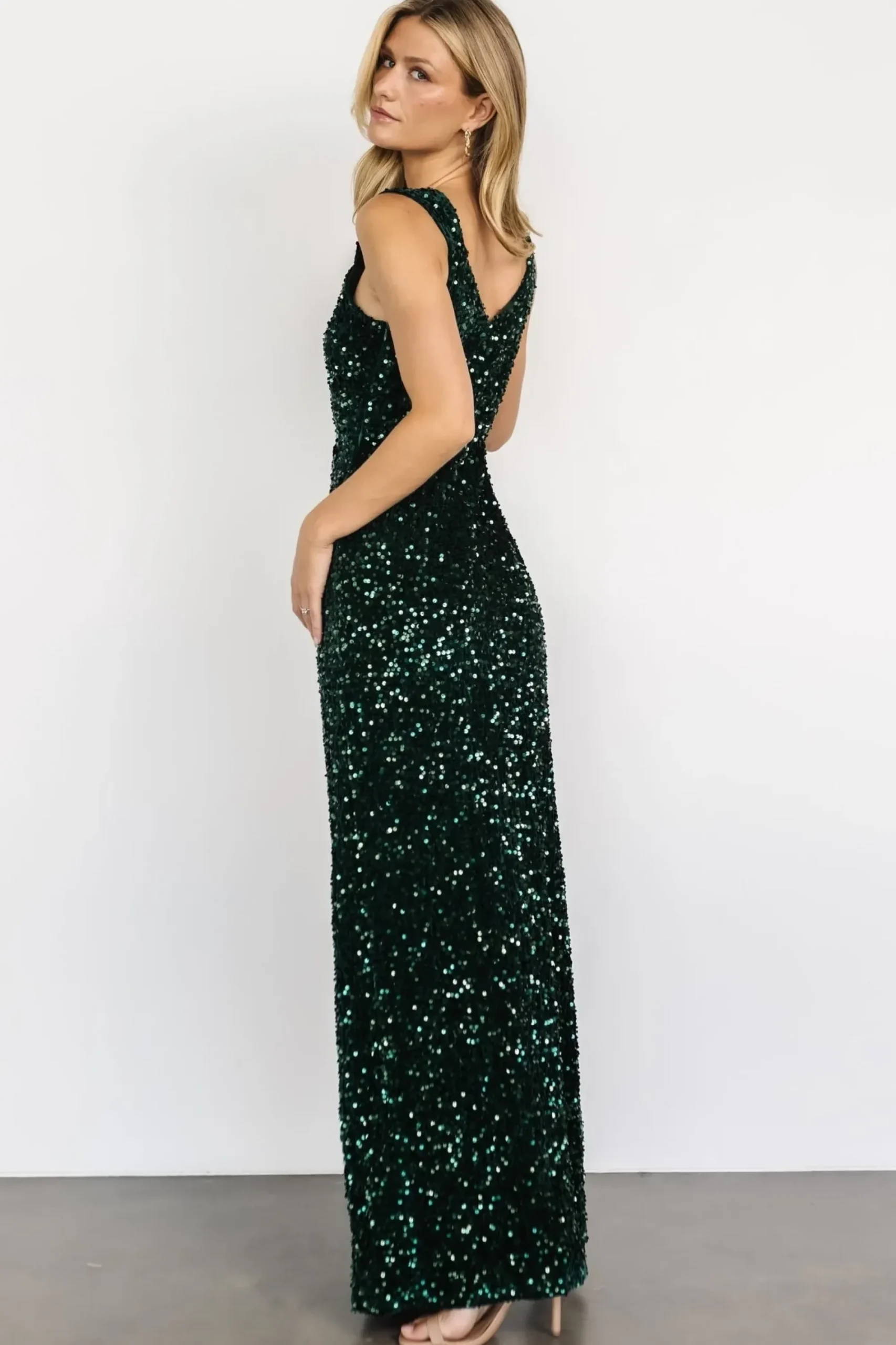 New Baltic Born Marilyn Sequin Maxi Gown | Emerald
