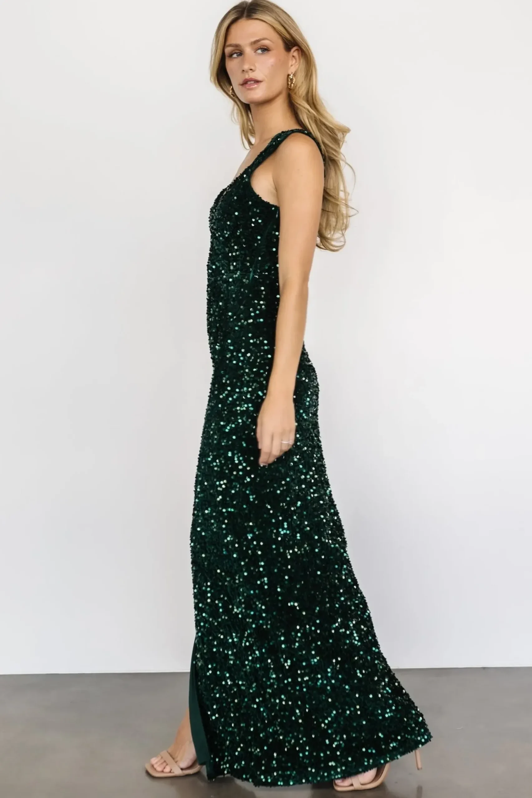 New Baltic Born Marilyn Sequin Maxi Gown | Emerald