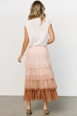 Outlet Baltic Born Marlene Tulle Ruffle Skirt | Natural + Rosy Brown